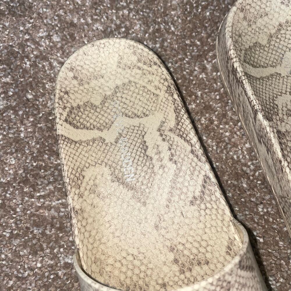 Steve Madden Slides Sandals Snake Print Rubber Ta… - image 5